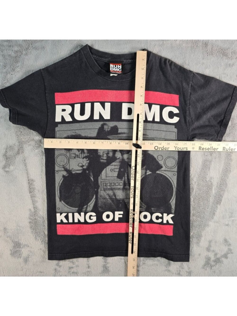Late 2000s Run DMC King of Rock Officially Licensed Black Band T-Shirt (S) - Picture 10 of 12